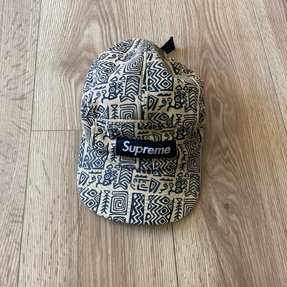 VINTAGE SUPREME 5 PANEL HAT TRIBAL PRINTED RETRO MADE IN THE USA